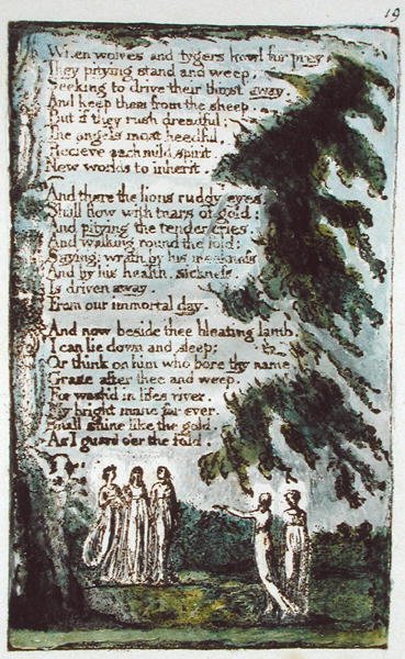 When Wolves and Tygers... illustration from Songs of Innocence and of Experience (Bentley Copy L) by William Blake